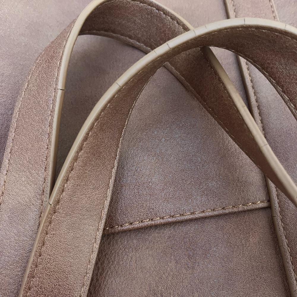 Large Brown Vegan Leather Bag - Picture 6 of 6
